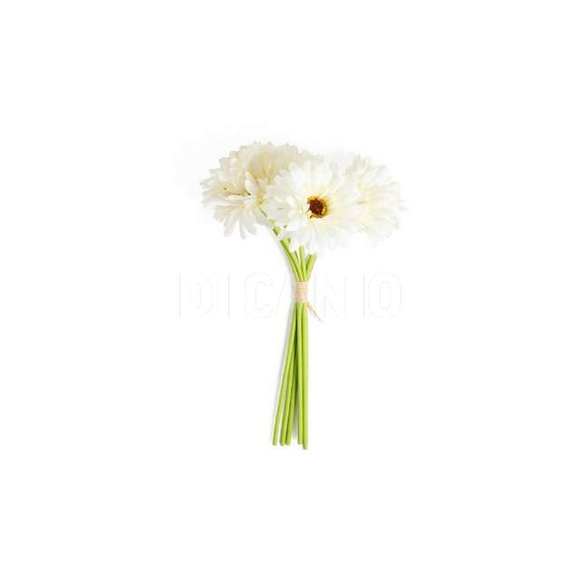 Gerbere 6pz bianche in poliestere e plastica 16x16xh.33cm - Principale