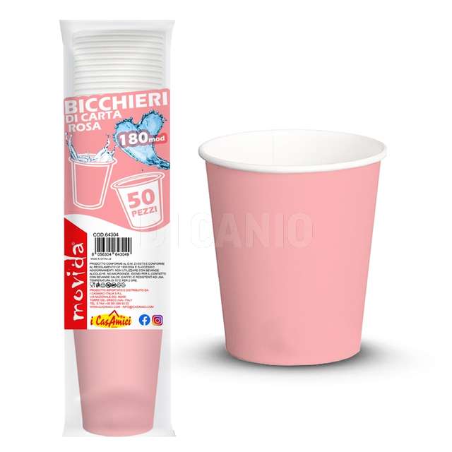 Conf 50 bicchiere acqua bio 180 cl rosa - Principale