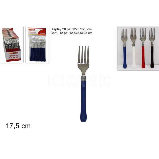 Forchette plastica 12pz 4col.cs-t02(b-r-w-black) d.e. - Principale