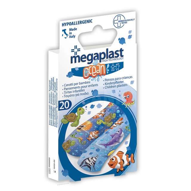 Cerotti kids 20 pz formato medio 6cmx2cm ocean clean stampati megaplast - Principale