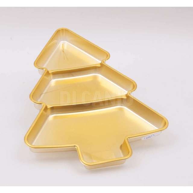 Vassoio alberello 3 scomparti cm.40x29x2.5cm oro - Principale