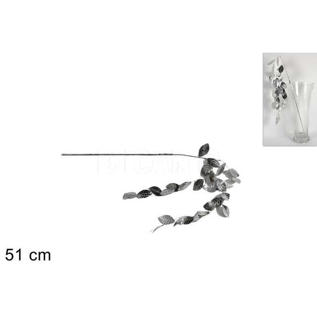 Ramo foglie metalizzate silver - Principale