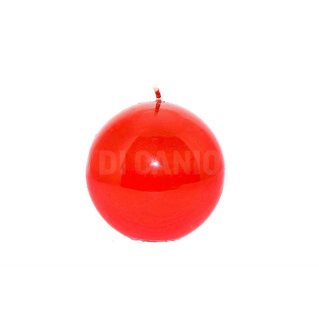 Candela sfera lucid dm. 10 cm.colore rosso espositore bianco - Principale