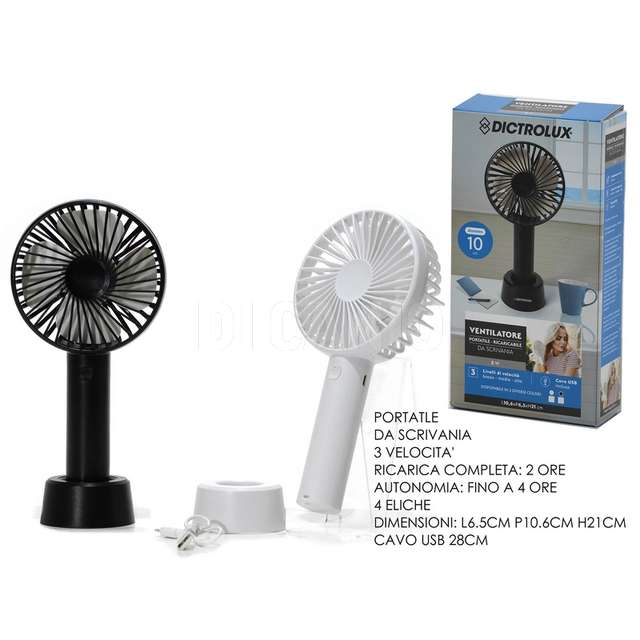 Mini vent. con base ric. usb 2ass. - Principale