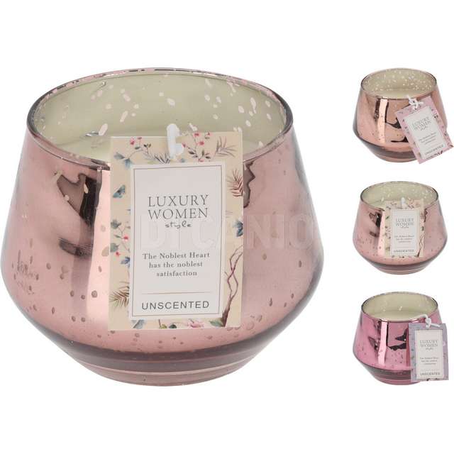 Vaso vetro con candela 8cm 3ass - Principale