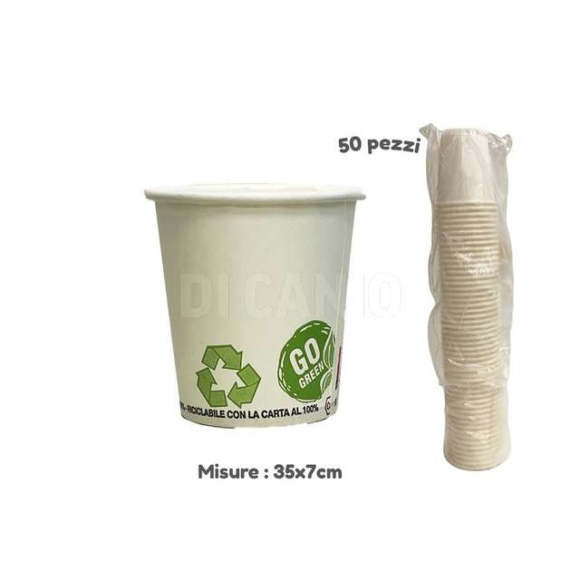 Bicchieri carta 50 pz 180 ml cm 35x7 - Principale
