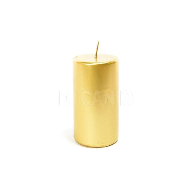 Candela pillar metallica oro h.15 cm.6. - Principale