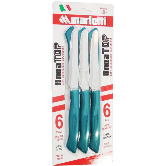 Conf. 6 coltelli tavola cm.11 verde linea top - Principale