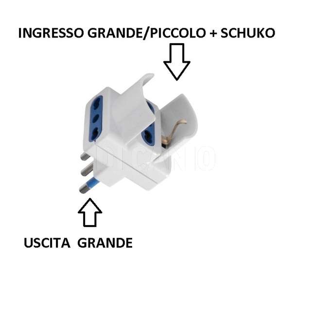 Adattatore triplo uscita schuko 16 a. bianco f.a.i. 8012f - Principale