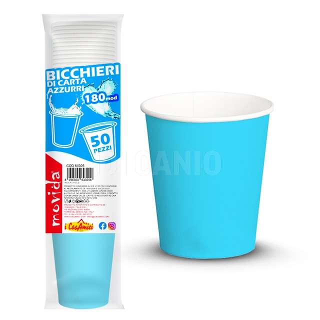 Conf 50 bicchiere acqua bio 180 cl azzurro - Principale