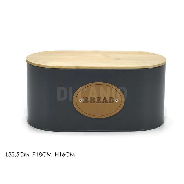 Portapane latta con coperchio legno - Principale