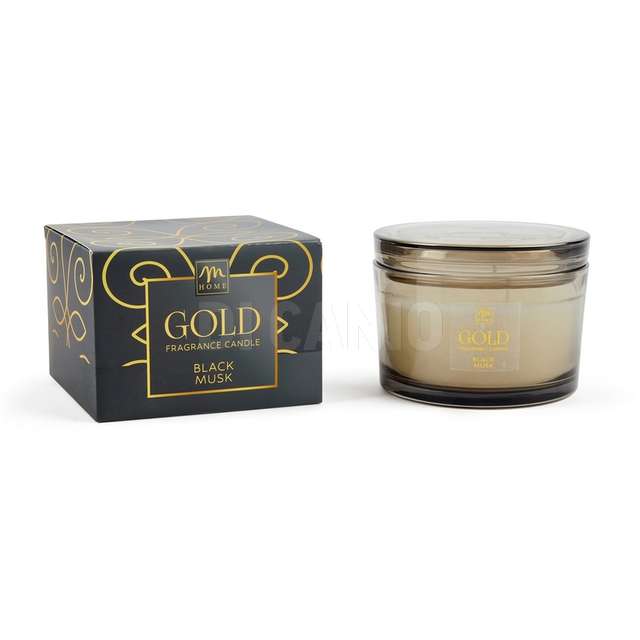 Candela black musk in cera e vetro 430gr. 13.5x13.5xh.10 cm - Principale