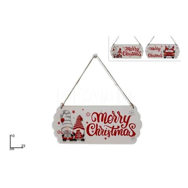 Appendino legno merry chrismas c/gnomi 2 ass.. - Principale