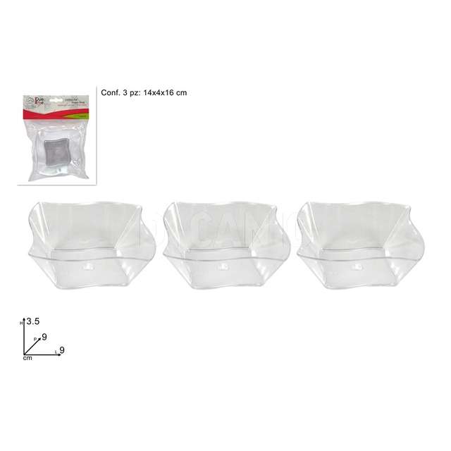 Coppetta plastica onda grande 3pz - Principale