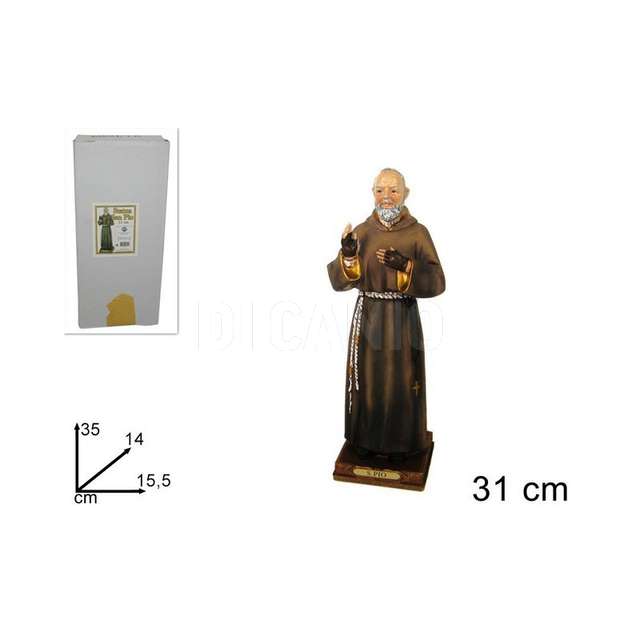 Statua padre pio 31 cm. duesse. -eu00094-1c - Principale