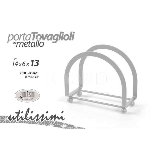Portatovaglioli ferro bianco 14x6x13cm - Principale
