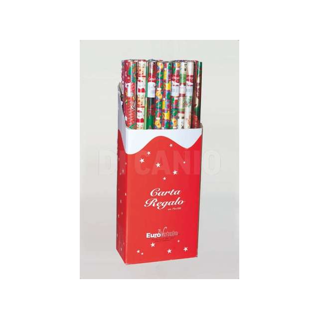 Carta regalo natalizia cm.100x300 rotolo ass.in espositore - Principale