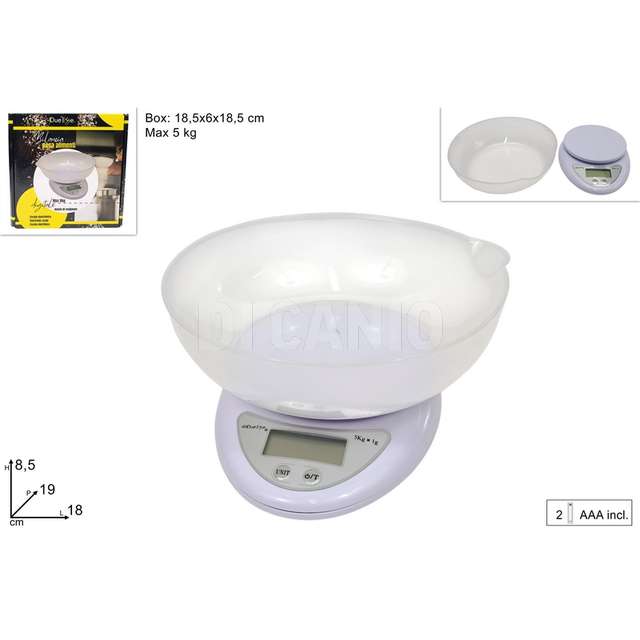 Bilancia digitale con coppetta max 5 kg - Principale