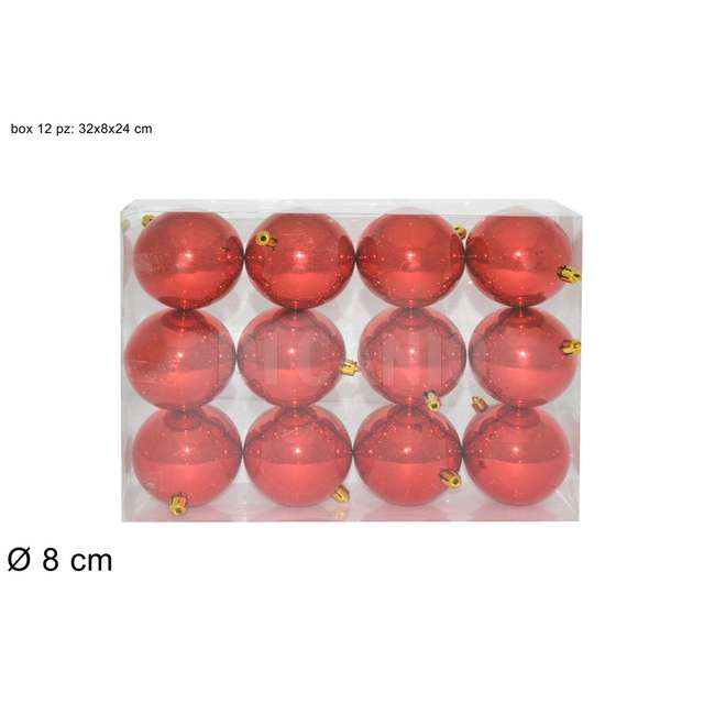 Box 12 palle 8 cm. lucide rosso - Principale
