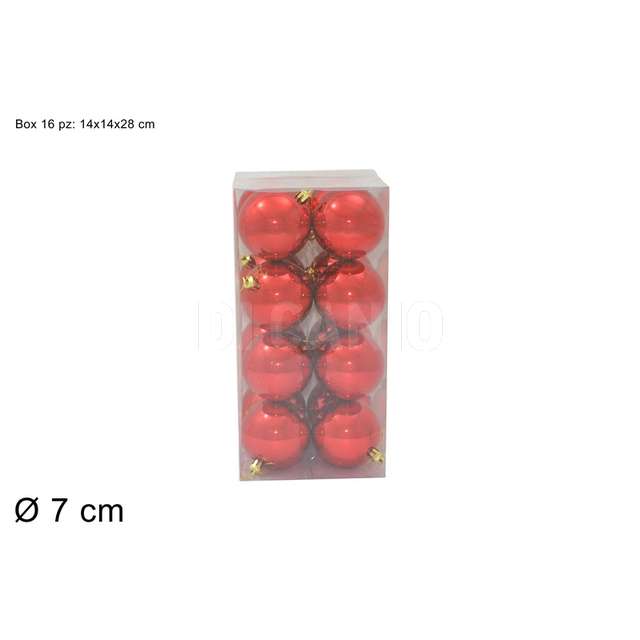 Box 16 palle 7 cm. lucide rosso - Principale