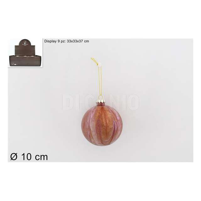 Palla vetro 10cm marmorizzatarosa ks20-due-68 - Principale