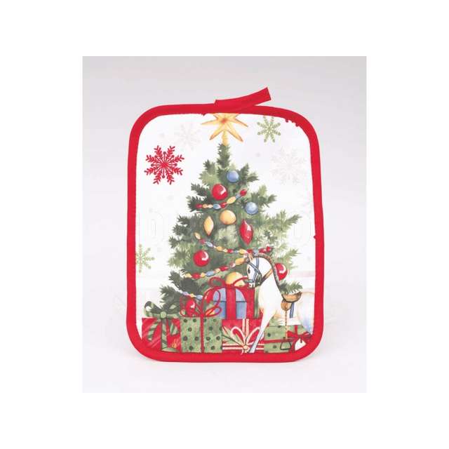 Presina rettangolare cm.17,5x22 poliestere albero di natale - Principale