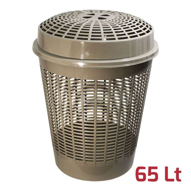 Cesta europa con coprchio grigio tortora - Principale