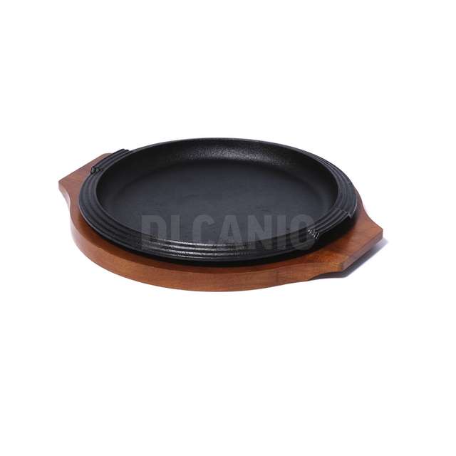 Piastra in ghisa + base in legno di acacia cm.30x2.8 comas,-11973- - Principale