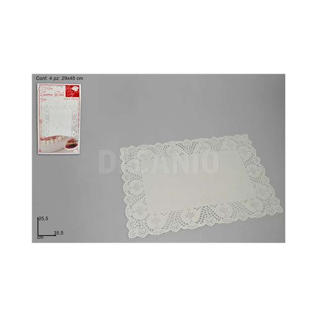 Centrini carta rettangolore 4pz cm.25.5x35 duesse. - Principale
