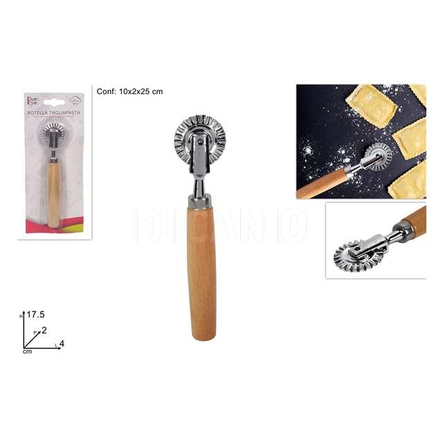 Rotella taglia pasta acciaio manico legno - Principale
