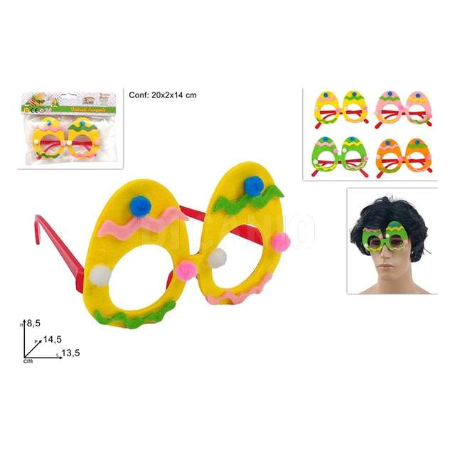 Occhiali uova decorazioni pasquali colori assortiti - Principale