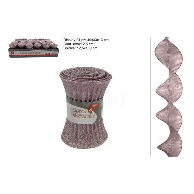 Decorazione tessuto spirale 12.5x180 cm. rosa antico - Principale