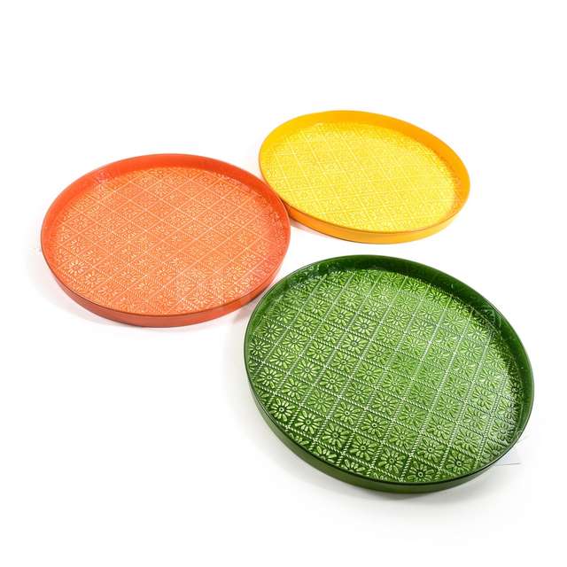Vassoio in metallo dm.41x3 colori assortiti - Principale