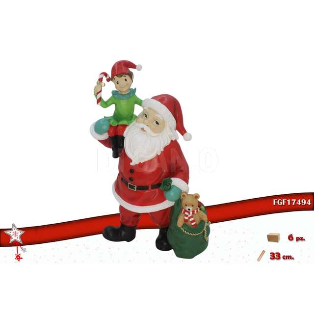Babbo natale decorativo poliresina 21x12x33 - Principale
