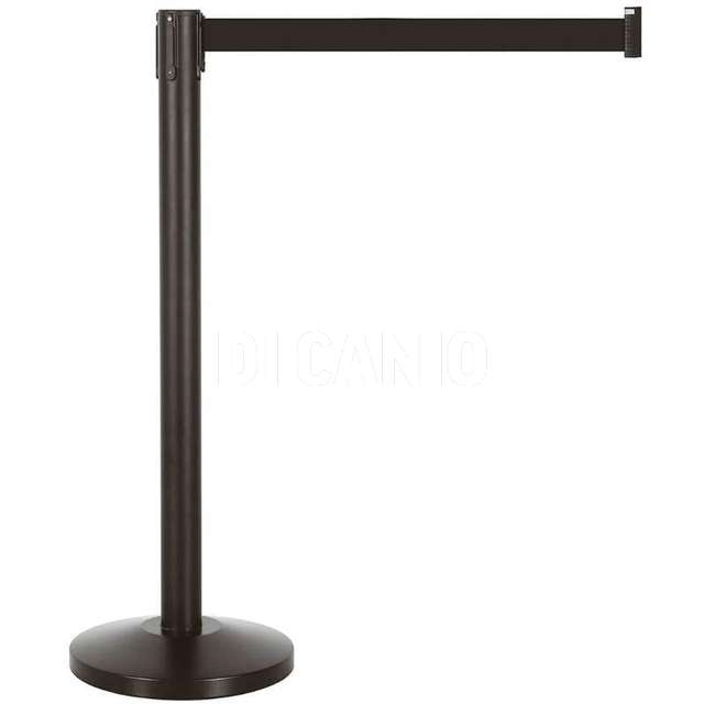 Set 2 aste delimita corsie cm.36x100 acciacio verniciato nero con nastro - Principale