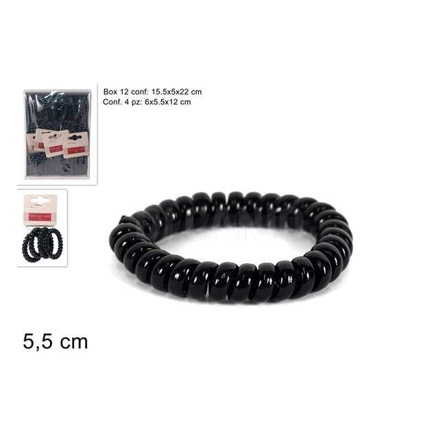 Elastici capelli 5.5cm set 4pz neri - Principale