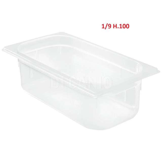 Bacinella gastronorm polipropilene pintinox 1/9 h100 lt 3,05 sovrapponibi 176x93 - Principale