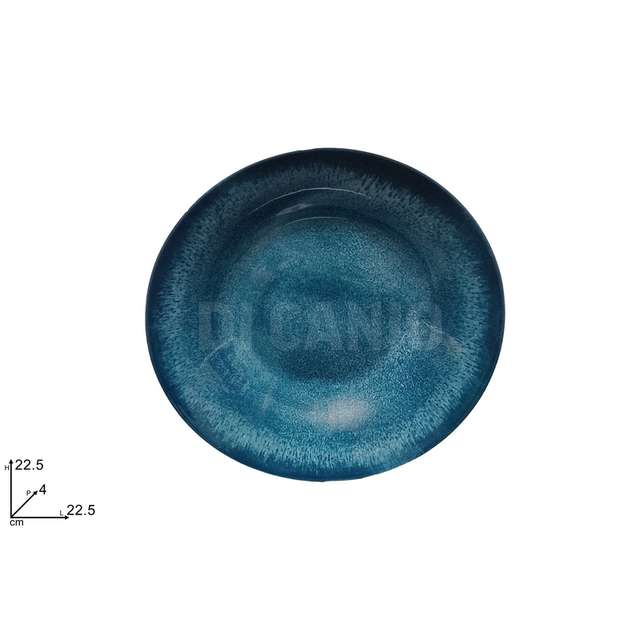 Piatto fondo cm,22,5 porcellana blu marino - Principale