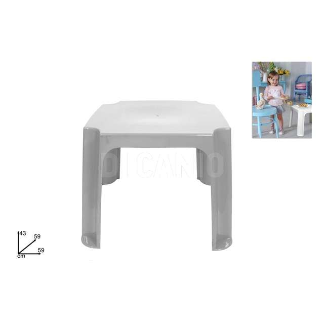 Tavolo plastica cm.59x59x43h bianco - Principale