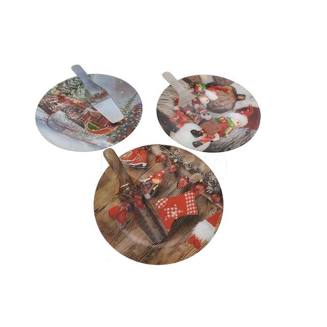 Piatto panettone 30cm tondo con paletta 6ass - Principale