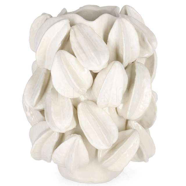 Vaso carambola bianco 24x31 in ceramica - Principale