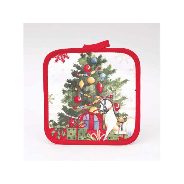 Presina quadrata cm.17 poliestere albero di natale - Principale