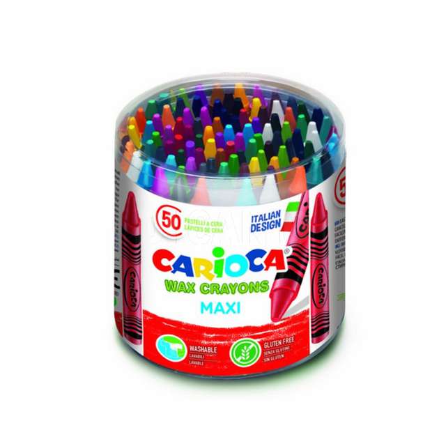 Pastelli cera jumbo barattolo 50 pz carioca - Principale