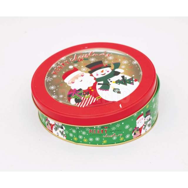 Scatola tonda latta cm.17x6h babbo uomo neve - Principale