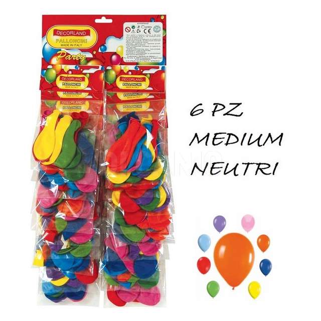 Conf. 6pz palloncini medium neutri orema - Principale