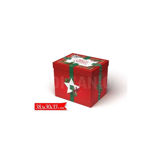 Scatola con coperchio tartan cm.38.5x30x33 - Principale