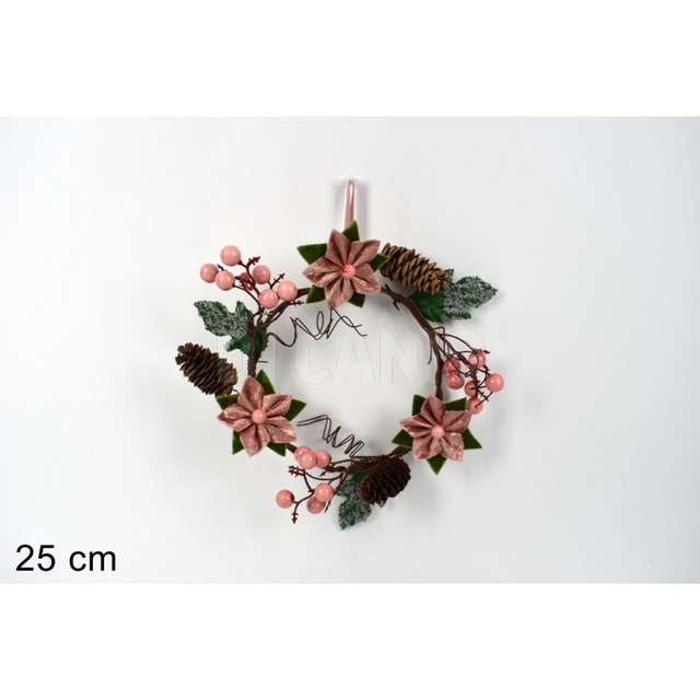 Dietroporta fiore natalizio 25 cm. rosa - Principale