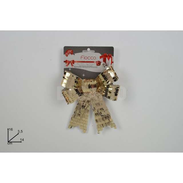 Fiocco 14x16 cm. paillettes laminate oro - Principale