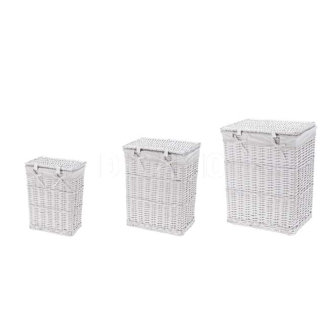 Set 3 portabiancheria rettangolare janne bianco - Principale
