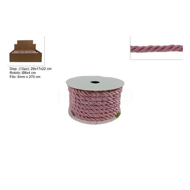 Cordoncino 5mmx270 cm. rosa - Principale